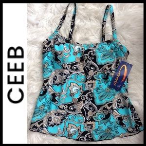 NWT CEEB Paisley Tankini Top